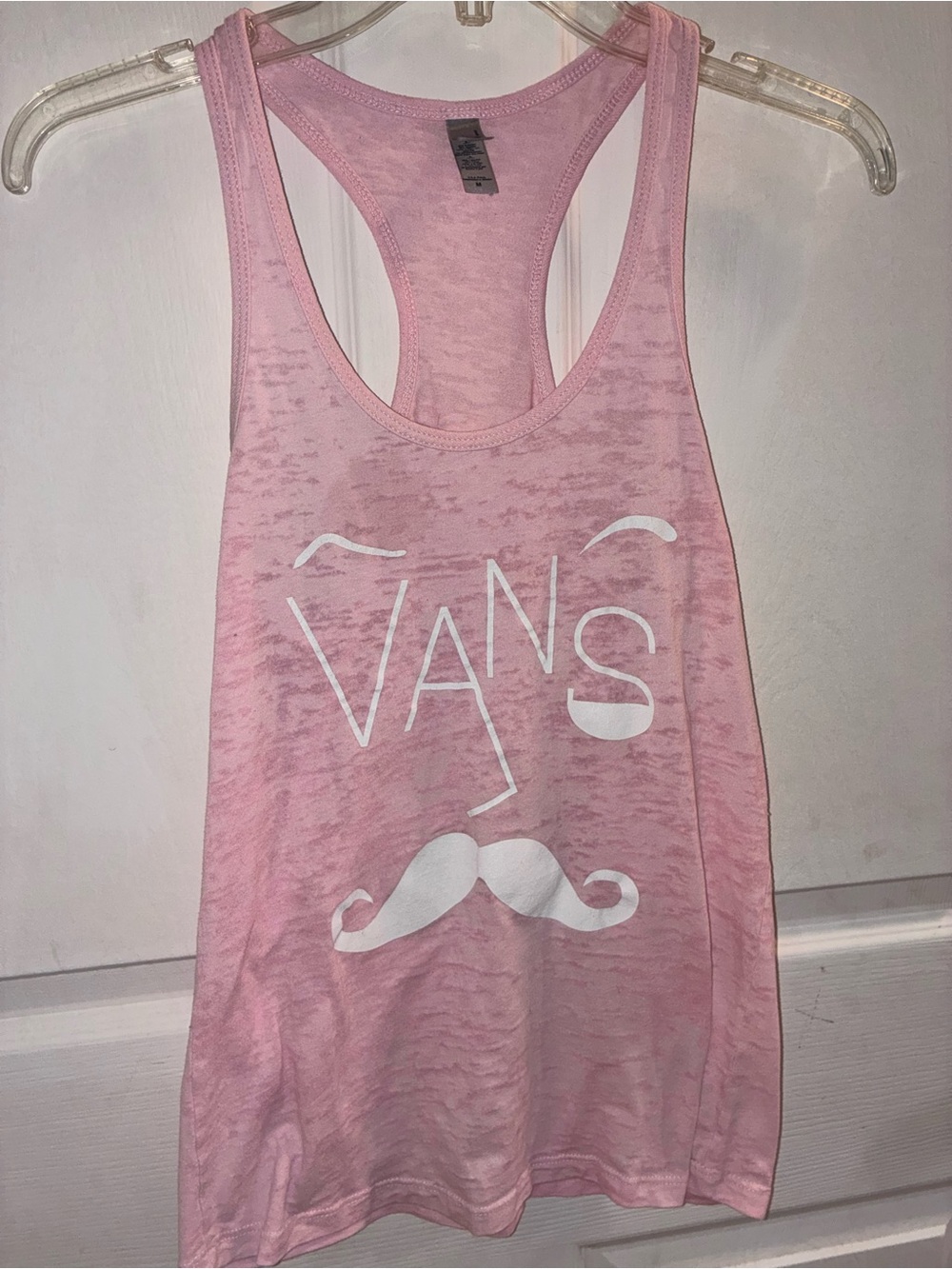 Vans Light Pink Graphic Tank with White Print